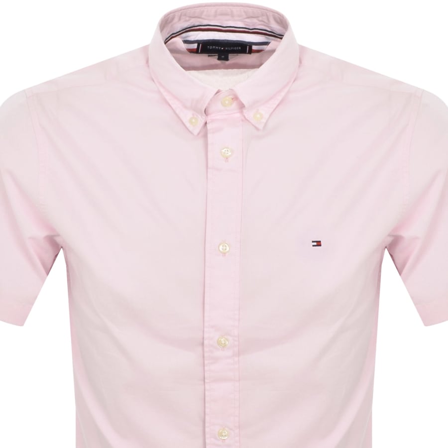 Tommy Hilfiger Short Sleeve Flex Poplin Shirt Pink Mainline Menswear
